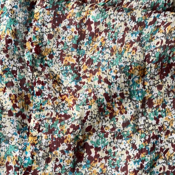 Zadig & Voltaire Rimana Ruffle Cap Sleeve Silk Dress Green Blue Maroon Size XS - Picture 8 of 11